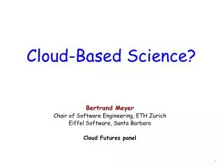 Cloud-Based Science?