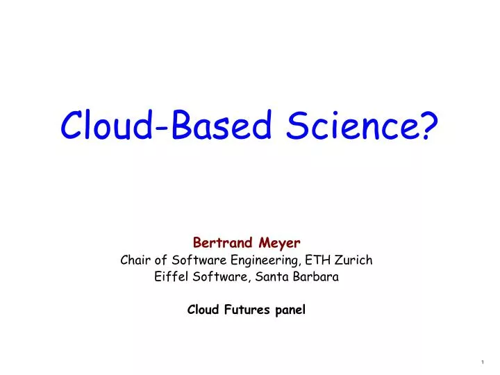 cloud based science