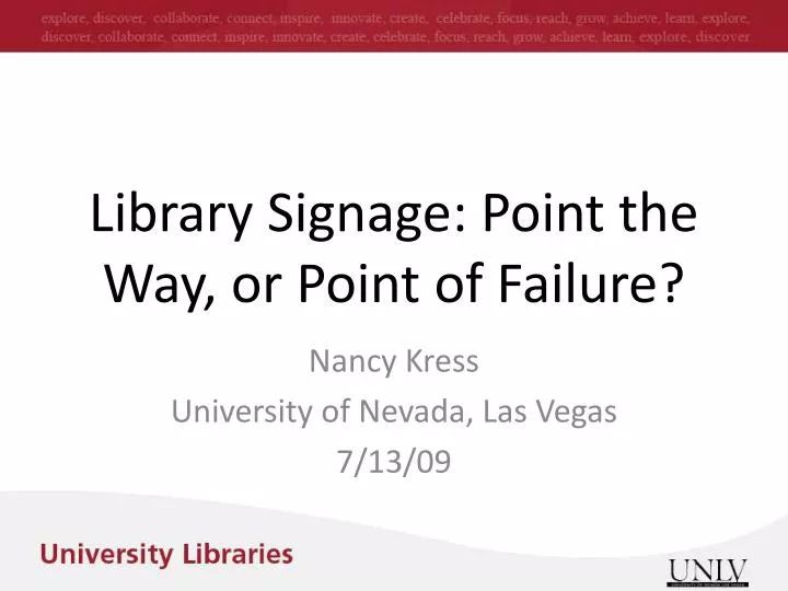library signage point the way or point of failure