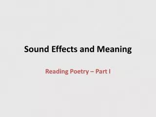 sound effects and meaning