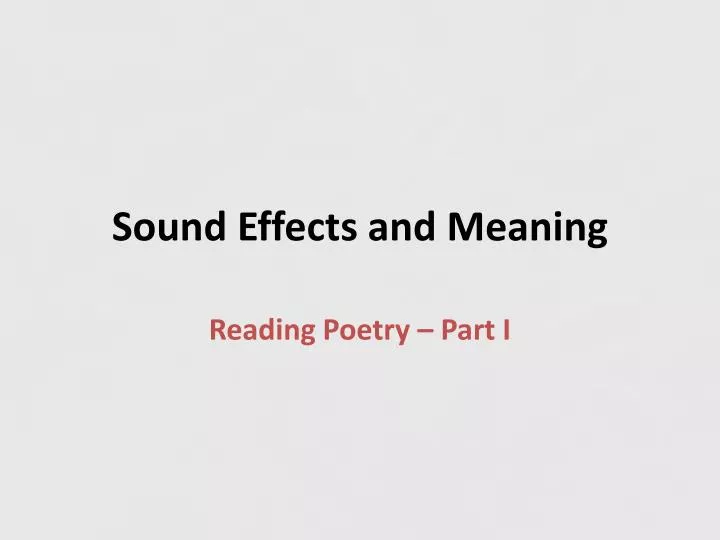 sound effects and meaning