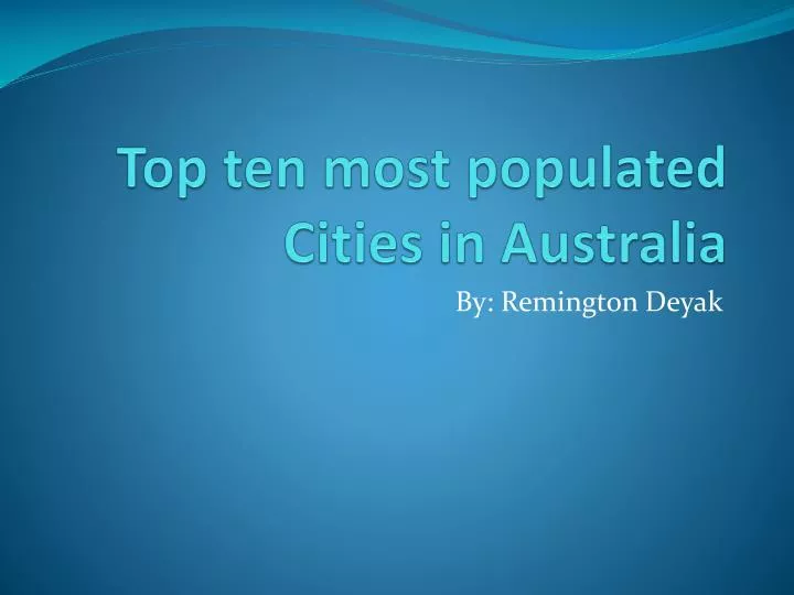 top ten most populated cities in australia