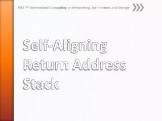 Self-Aligning Return Address Stack