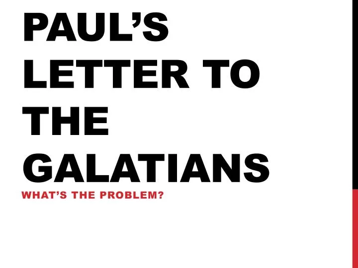 paul s letter to the galatians