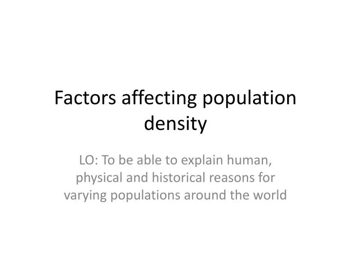 factors affecting population density