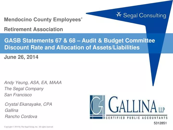 gasb statements 67 68 audit budget committee discount rate and allocation of assets liabilities
