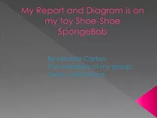 My Report and Diagram is on my toy Shoe-Shoe SpongeBob