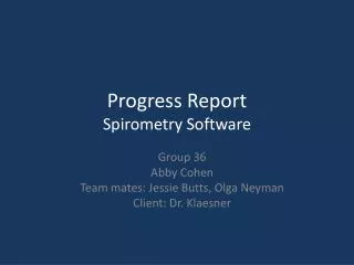 Progress Report Spirometry Software