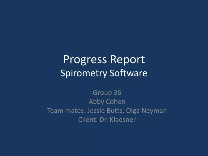 progress report spirometry software