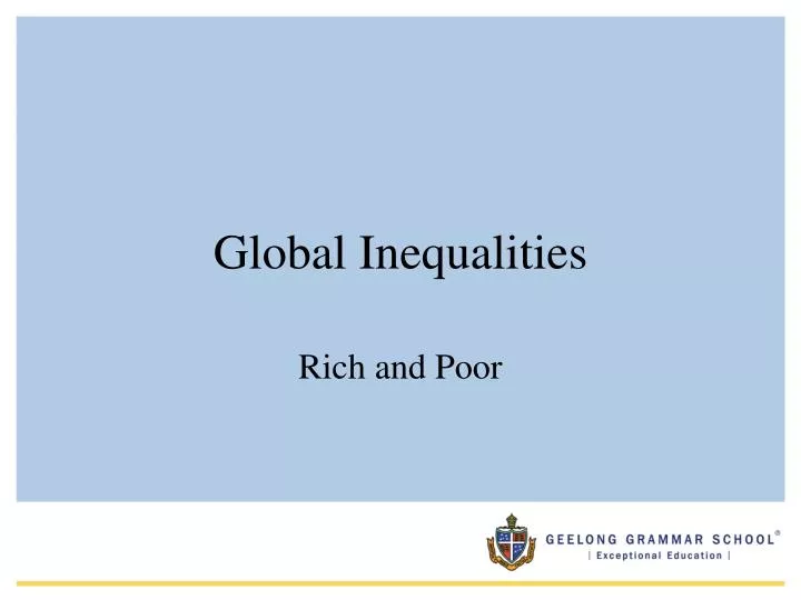 global inequalities