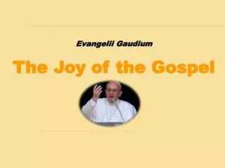 Evangelii Gaudium The Joy of the Gospel
