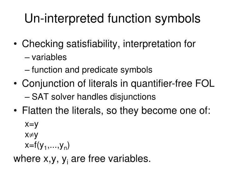 un interpreted function symbols