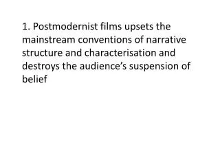 3. Genres of Postmodern film: