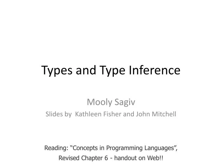 types and type inference