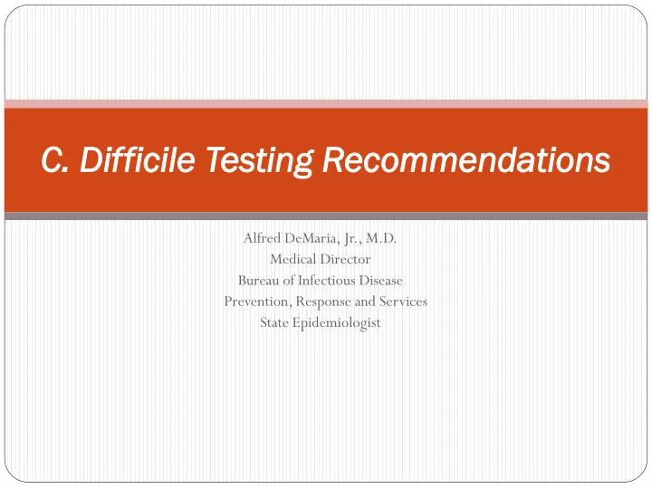 c difficile testing recommendations