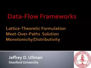 Lattice-Theoretic Formulation Meet-Over-Paths Solution Monotonicity/ Distributivity