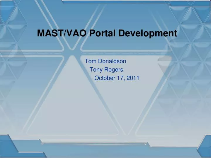 mast vao portal development