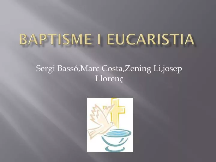 baptisme i eucaristia