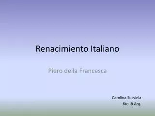 renacimiento italiano