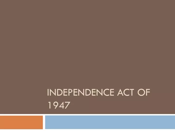 independence act of 1947