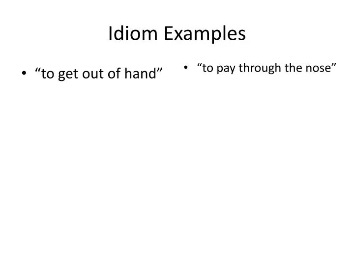 idiom examples