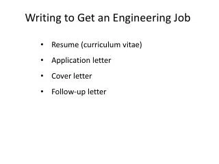 Writing to Get an Engineering Job