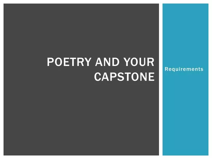 poetry and your capstone