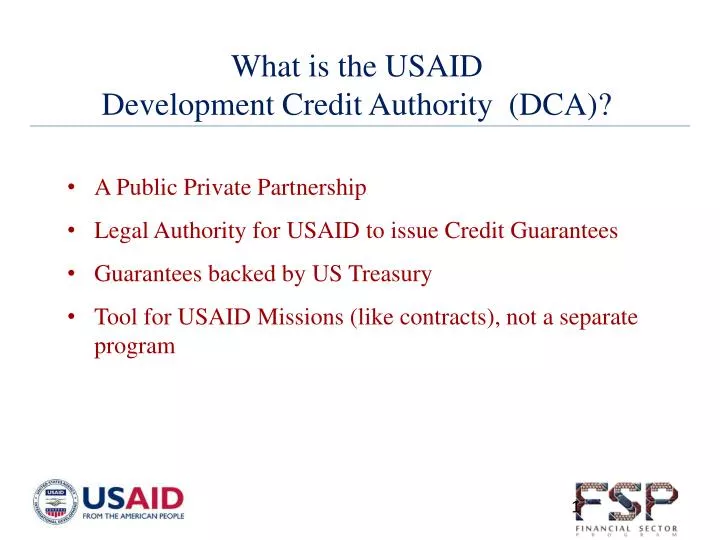 what is the usaid development credit authority dca