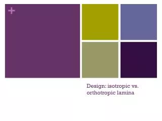 Design: isotropic vs. orthotropic lamina