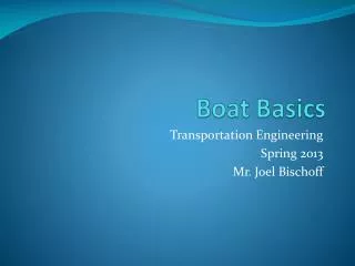 Boat Basics