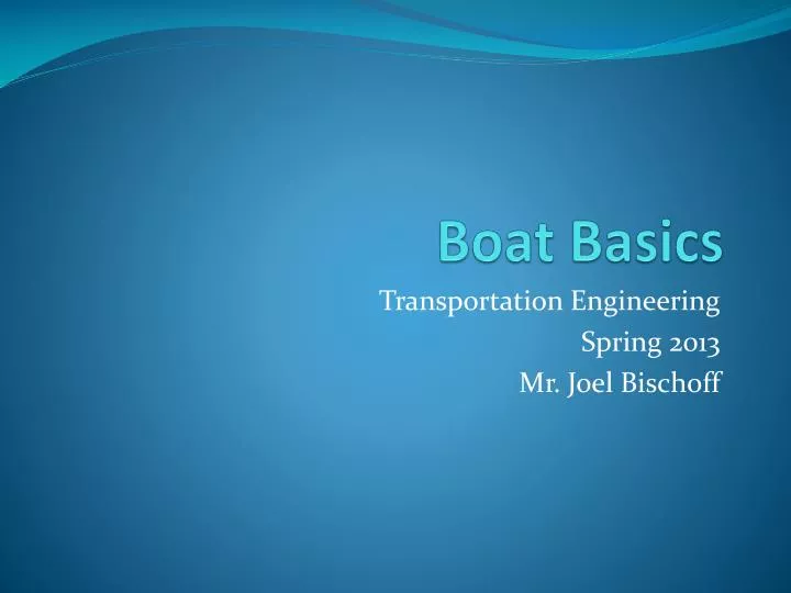boat basics