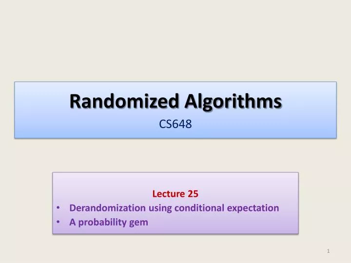 randomized algorithms cs648