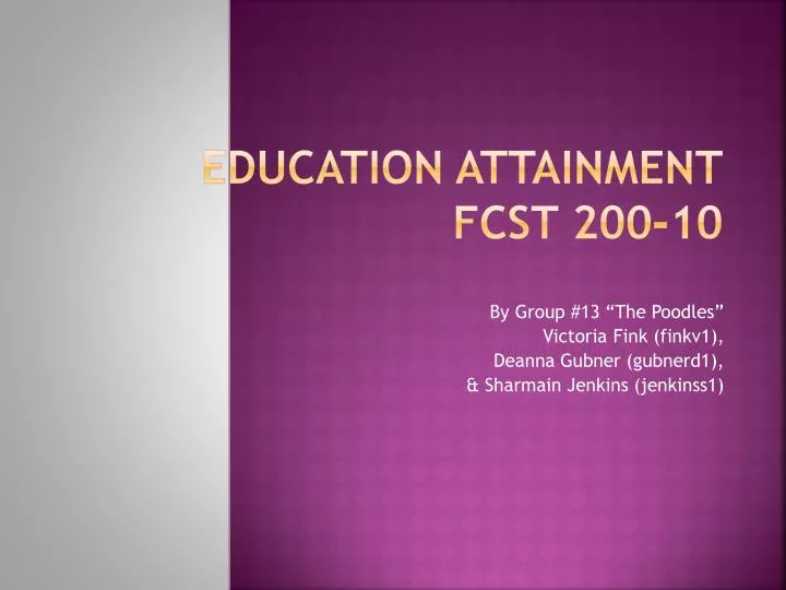 education attainment fcst 200 10