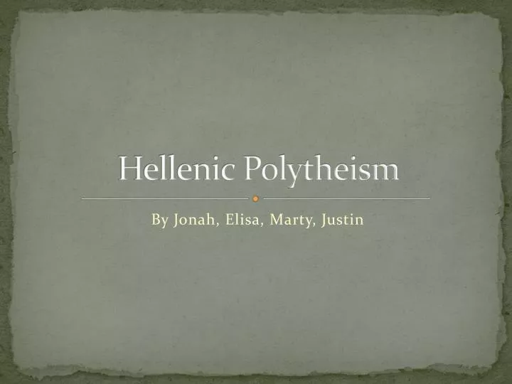 hellenic polytheism