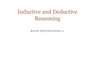 Inductive and Deductive Reasoning