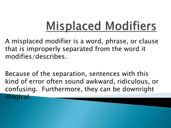 misplaced modifiers