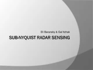 Sub- nyquist radar sensing