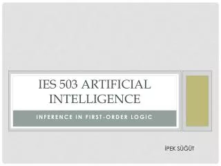 IES 503 ARTIFICIAL INTELLIGENCE