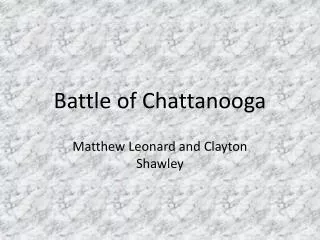 Battle of Chattanooga