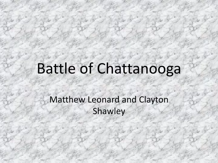 battle of chattanooga