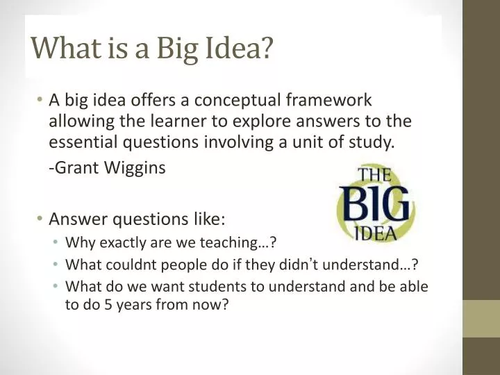 what is a big idea