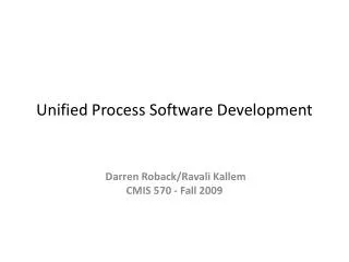 Unified Process Software Development
