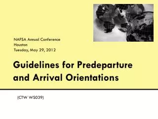 Guidelines for Predeparture and Arrival Orientations