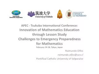 APEC - Tsukuba International Conference: Innovation of Mathematics Education through Lesson Study