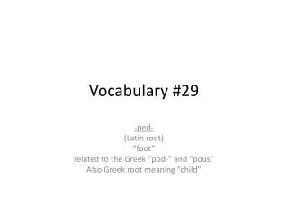 Vocabulary #29