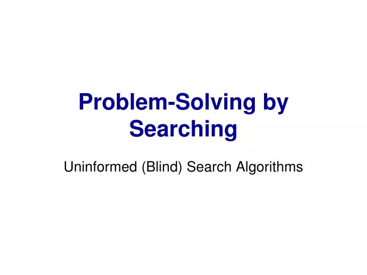 problem solving by searching