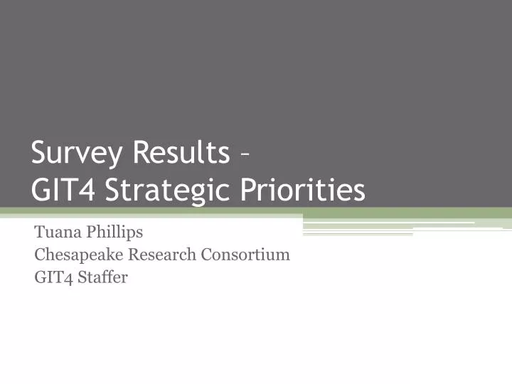 survey results git4 strategic priorities