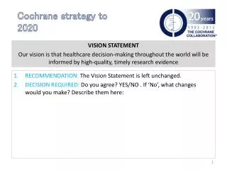 Cochrane strategy to 2020