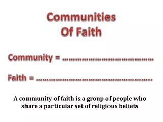 Communities Of Faith