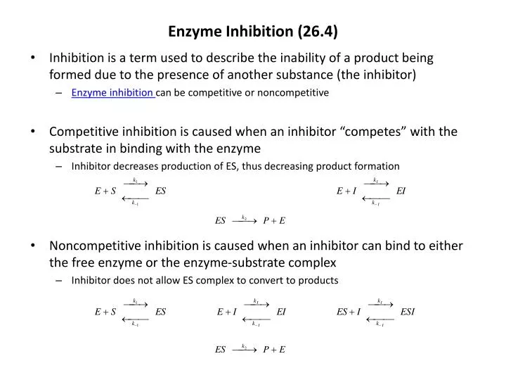 Ppt Enzyme Inhibition 264 Powerpoint Presentation Free Download Id2608998 6356